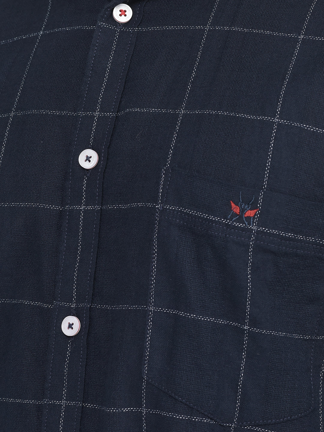  Navy Blue Graph Checked Shirt 