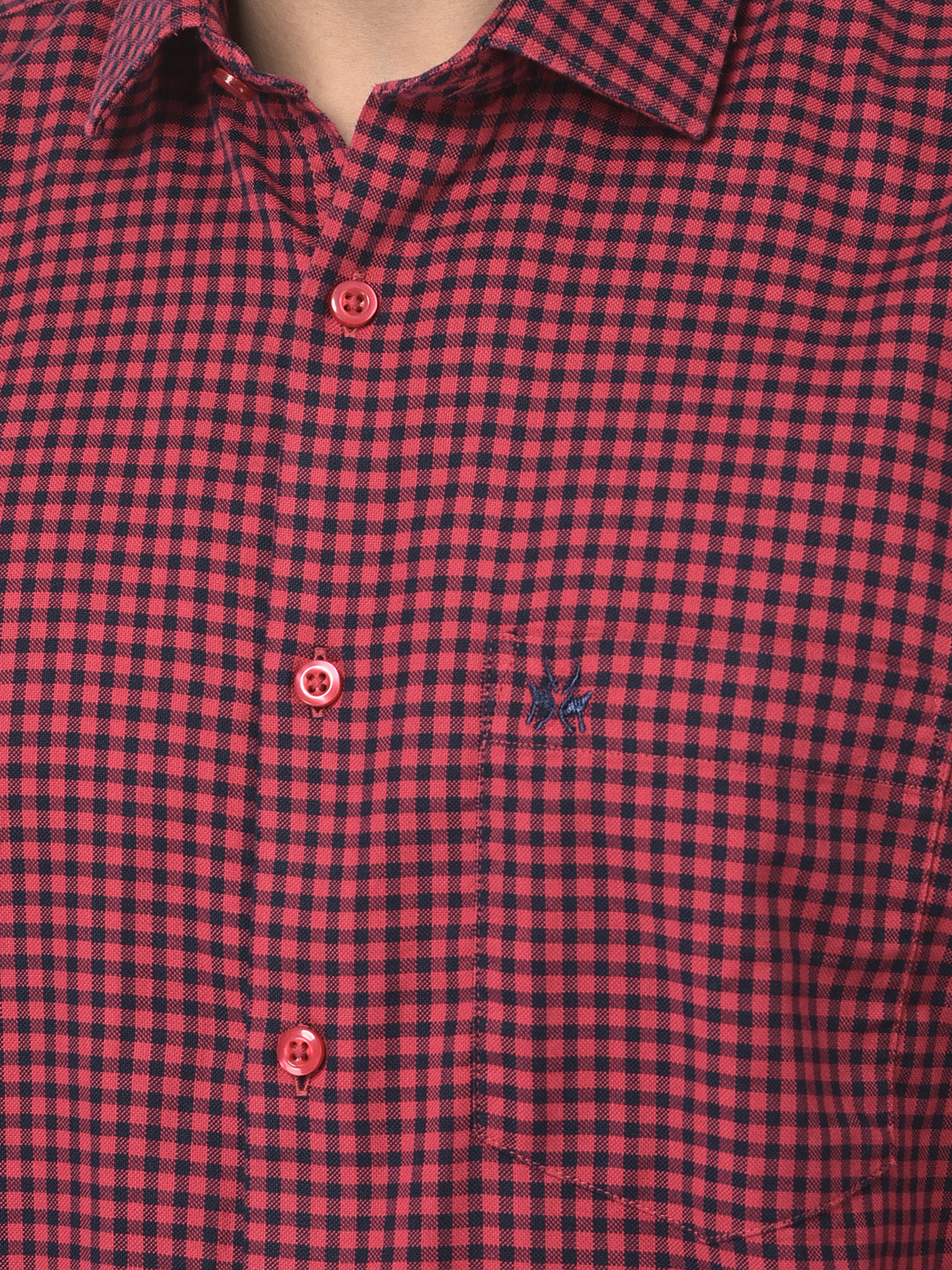 Shirt in Red and Black Gingham Checks