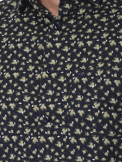 Floral Navy Blue Shirt - Men Shirts