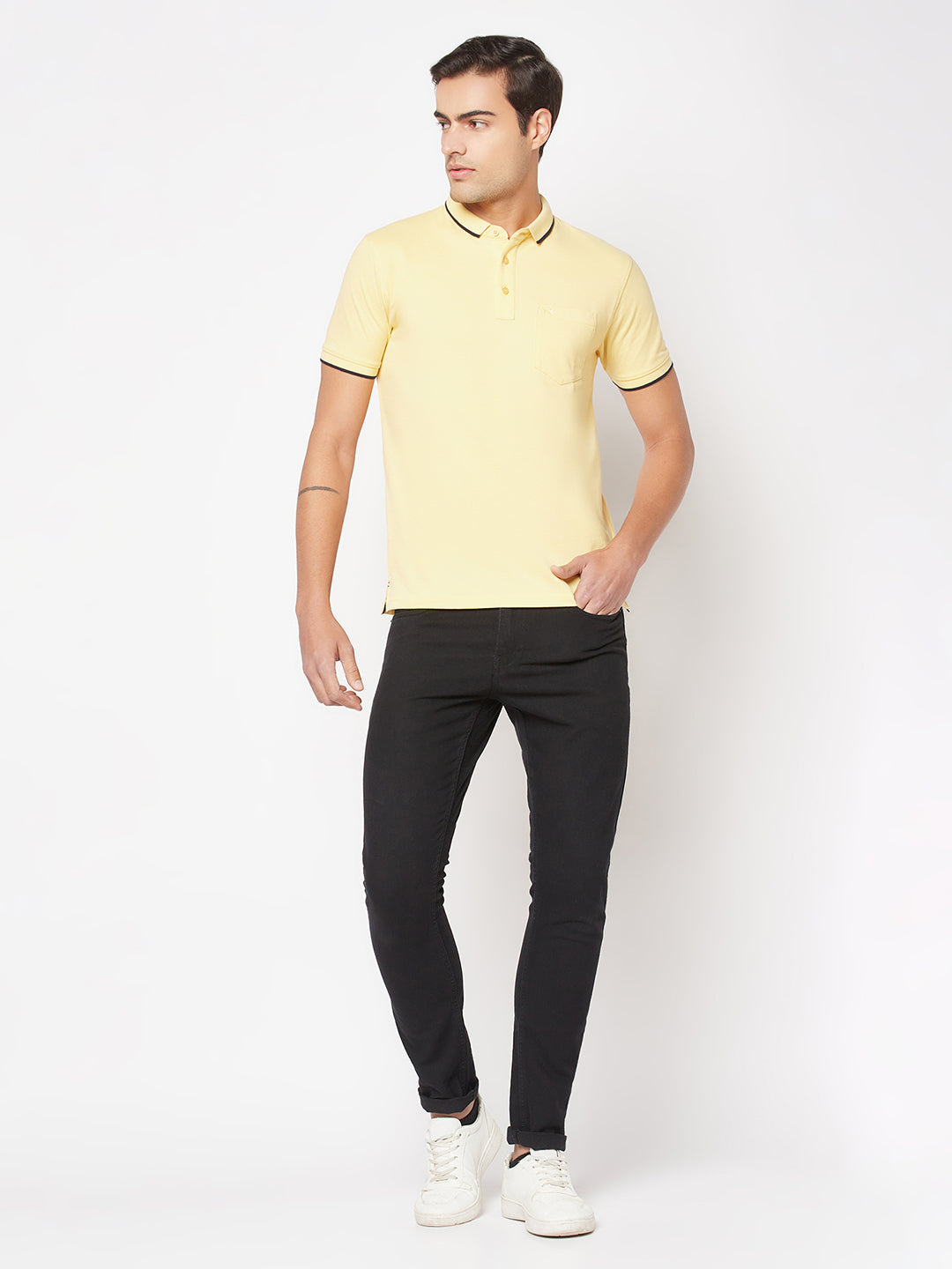  Custard Minimal Polo T-Shirt