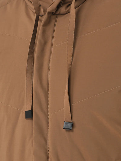  Tan Hooded Light-Padding Jacket