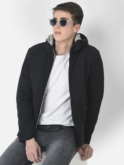  Navy Hooded Light-Padding Jacket 