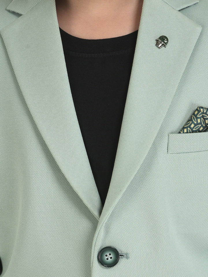 Light Green Blazer with 3 Pocket Styling Crimsoune Club