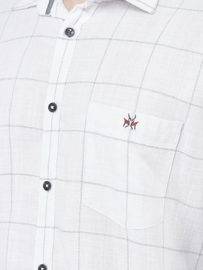  White Graph Check Shirt 