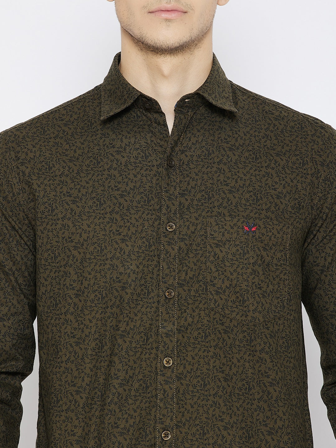 Brown Printed Slim Fit shirt - Men Shirts