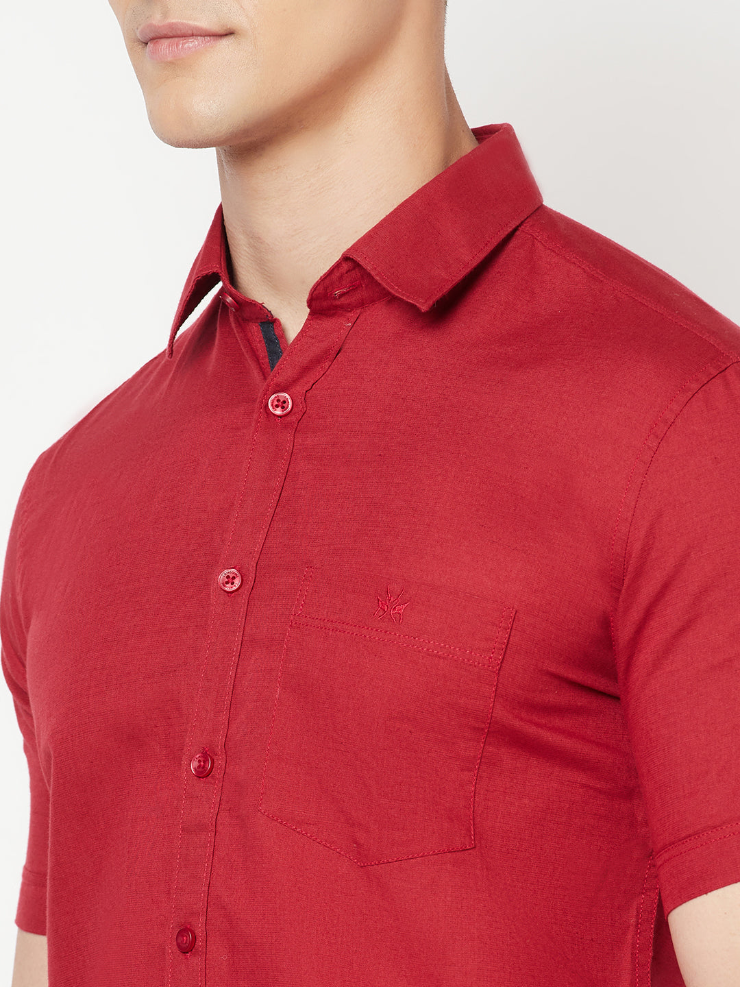 Red Linen Shirt - Men Shirts