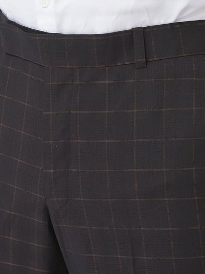  Brown Graph Checked Suit Set