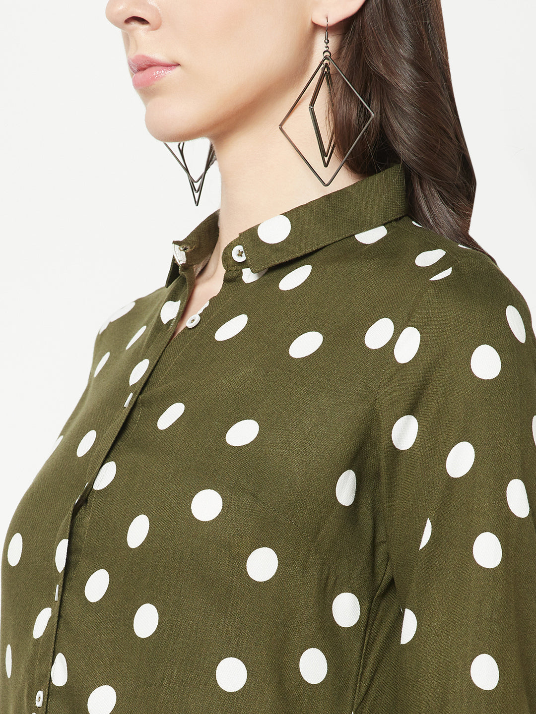  Olive Polka Dots Shirt