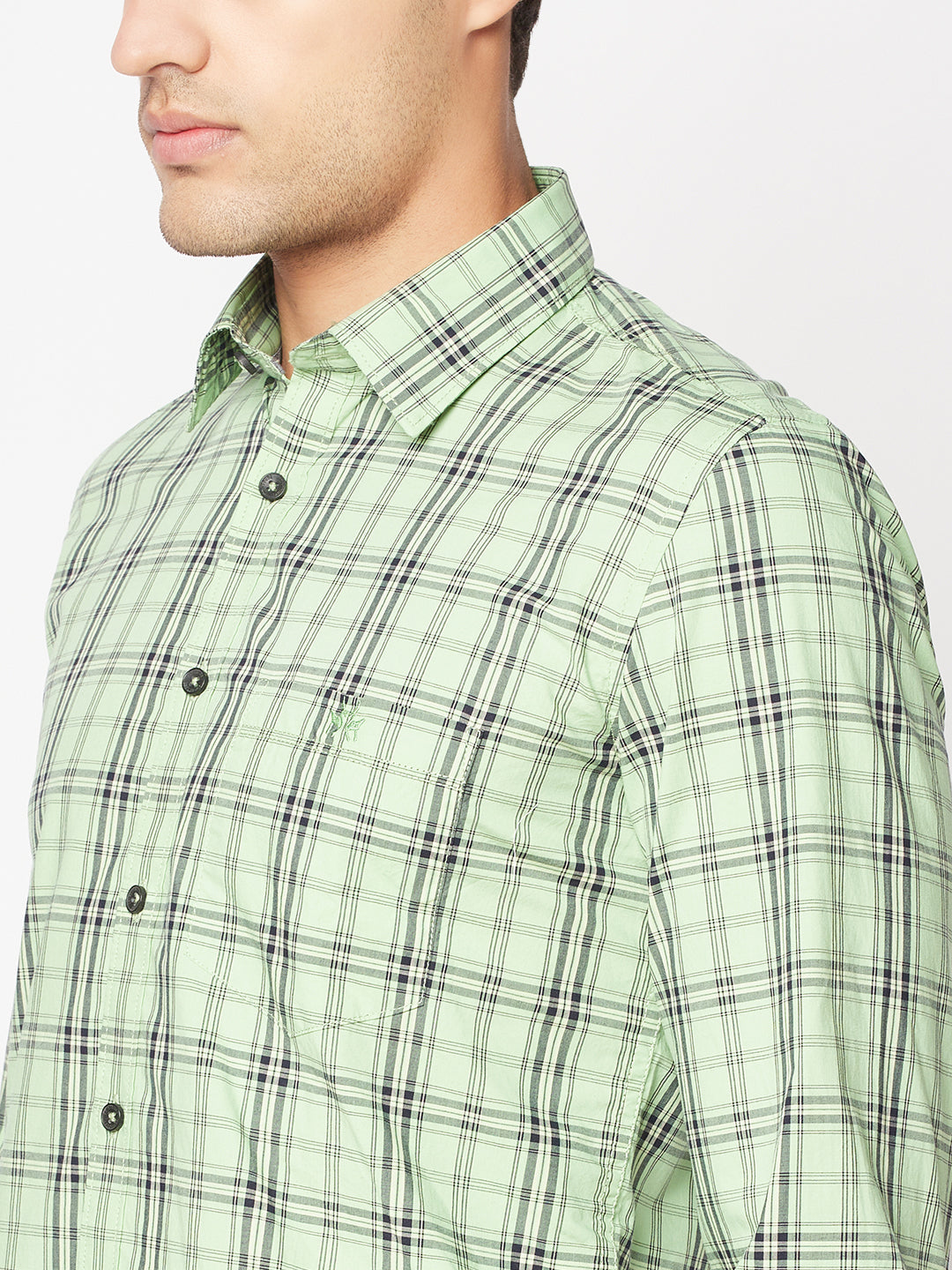  Bright Green Checked Shirt