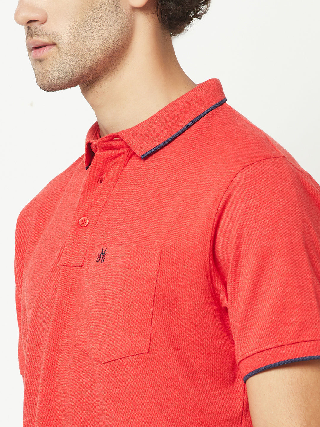 Bright crimson polo shirt best sale