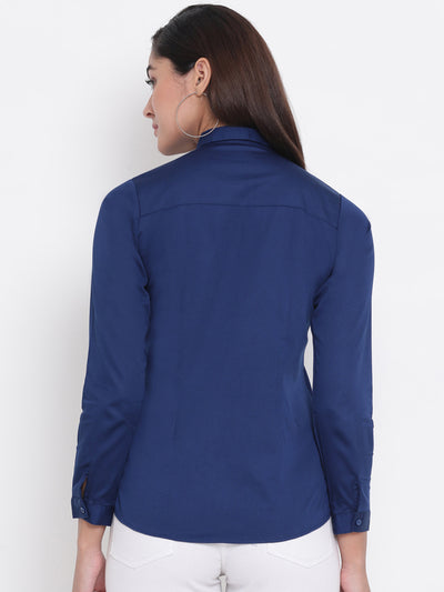 Blue Button up Shirt - Women Shirts