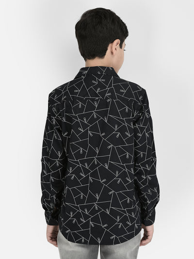 Black Printed Cotton Shirt