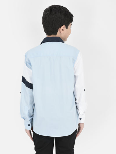 Blue Colourblocked Shirt