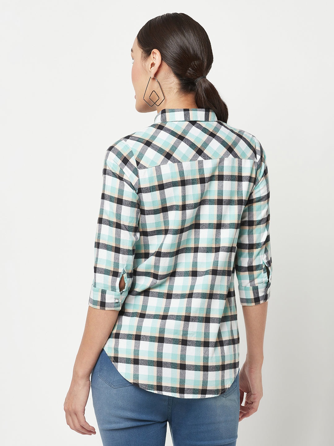 Green Checked Cotton Shirt