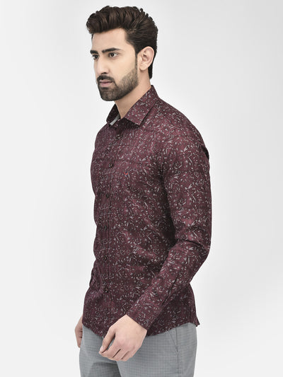 Wine Printed Shirt.