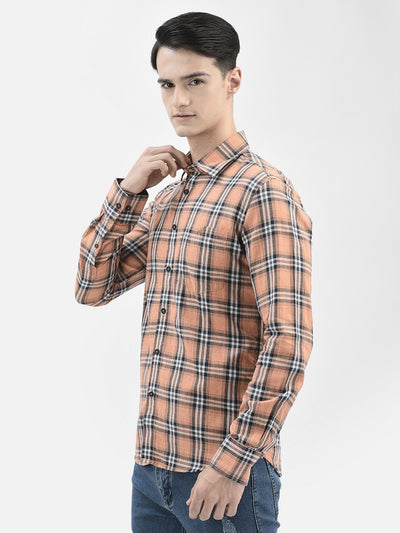 Peach Checked Shirt