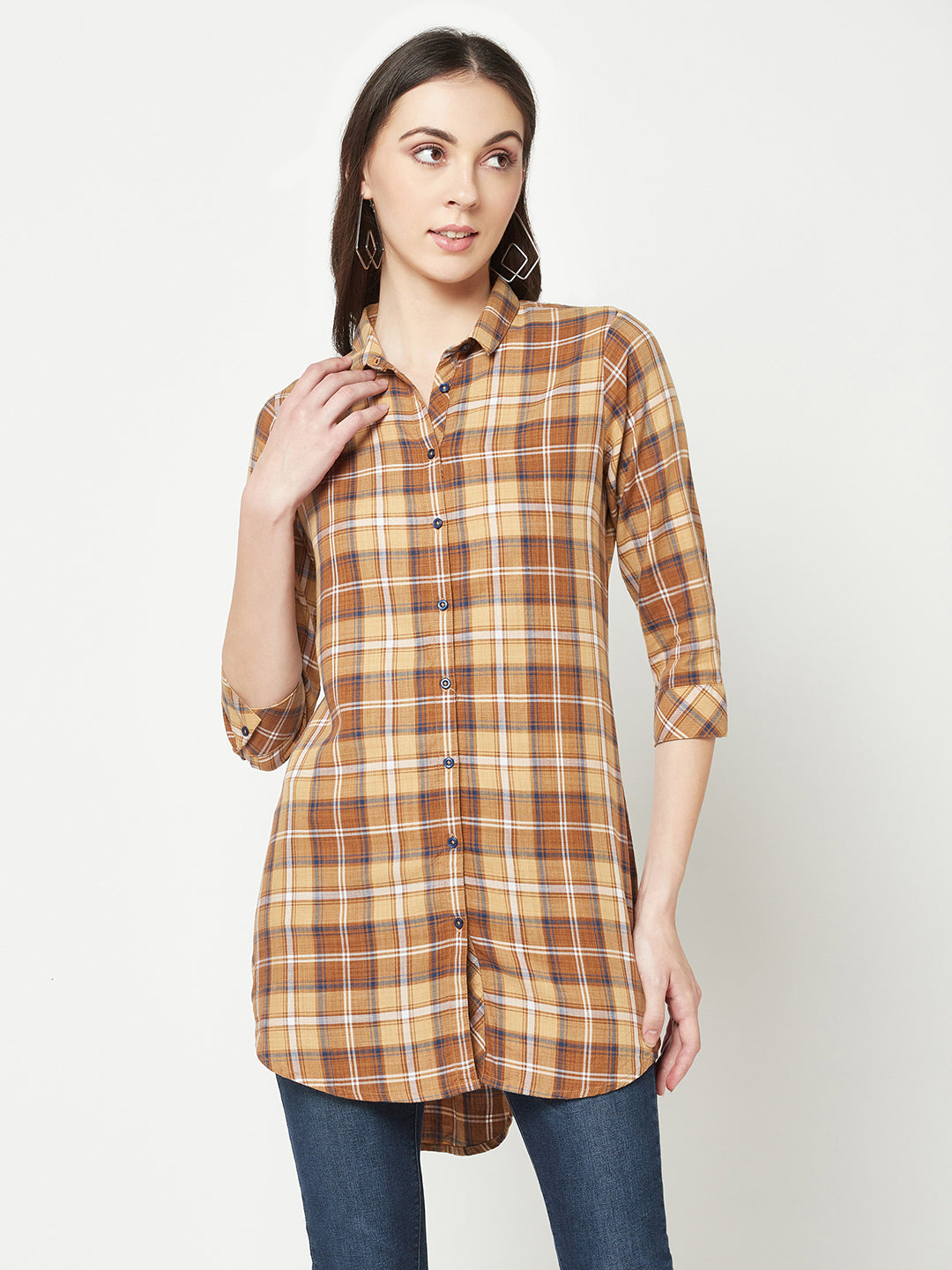 Khaki Checked Shirt