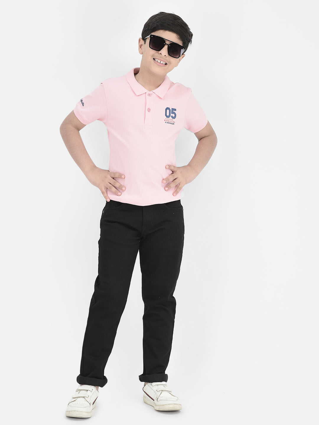  Pink Polo Neck T-shirt