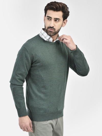 Green Plain Sweaters.