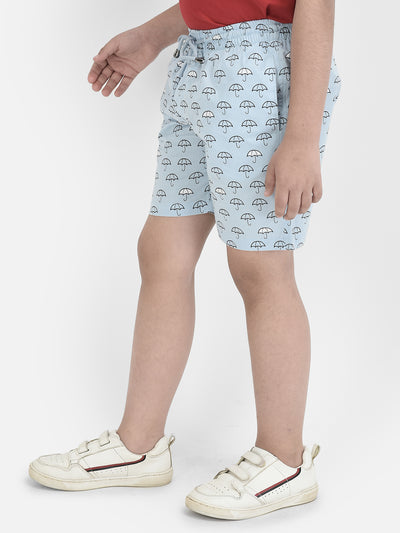 Blue Printed Lounge Shorts