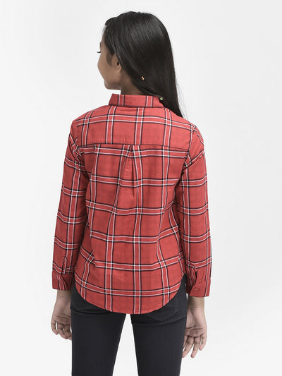 Red Checked Cotton Shirt