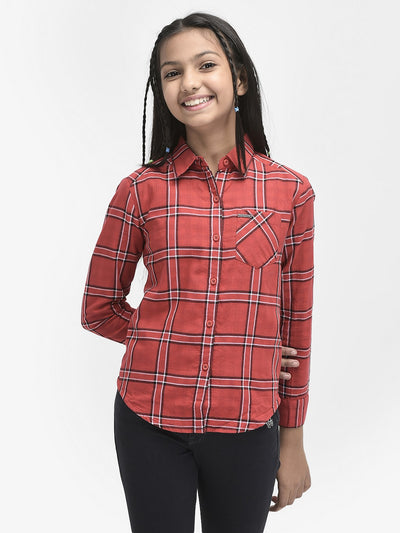 Red Checked Cotton Shirt