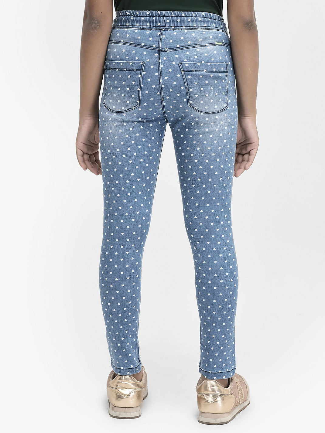  Blue Printed Heavy Faded Jeans