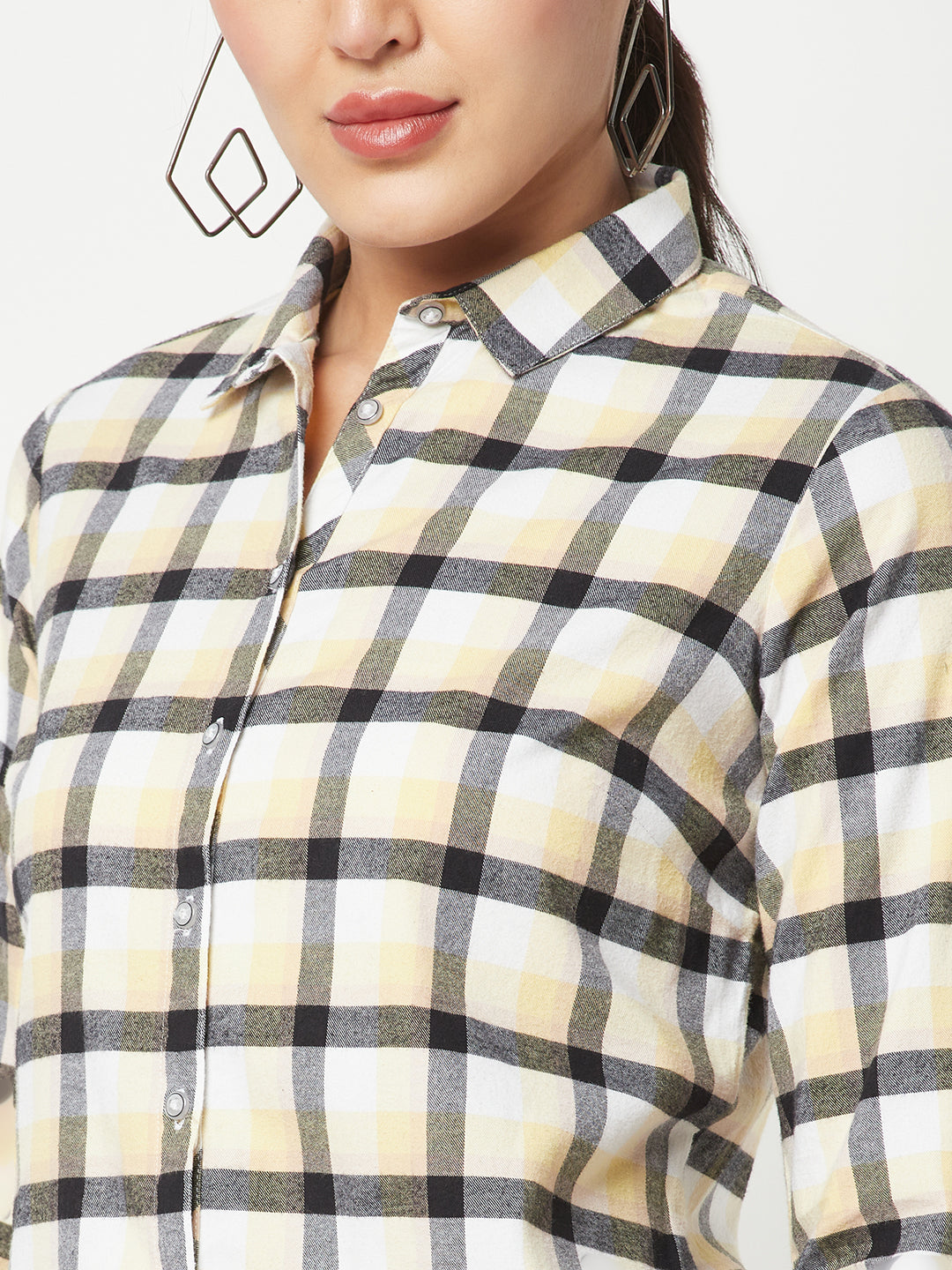 White Checked Cotton Shirt