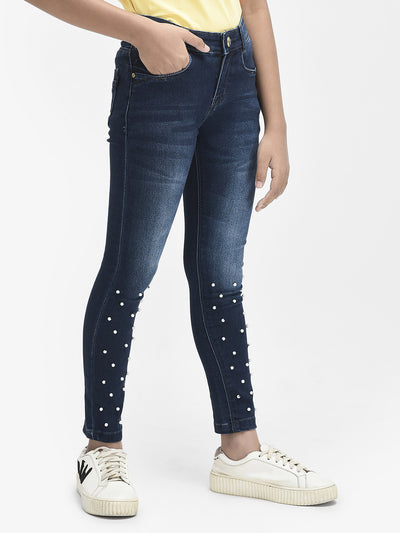  Blue Embellished Jeans