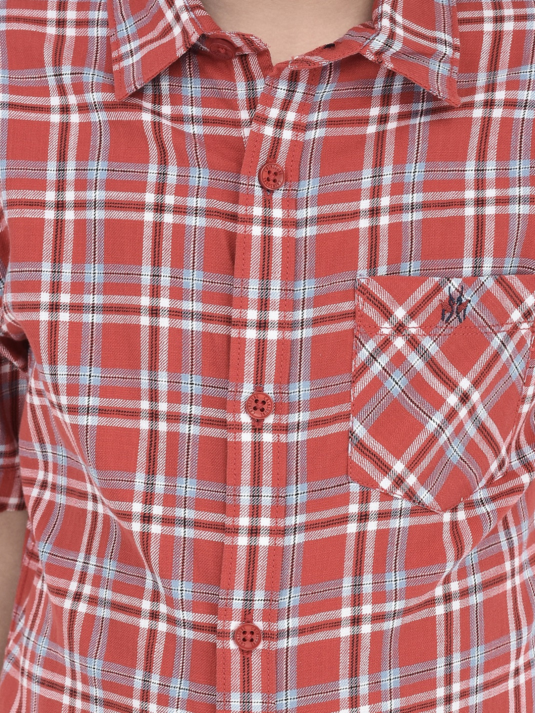 Red Checked Cotton Shirt