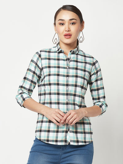 Green Checked Cotton Shirt