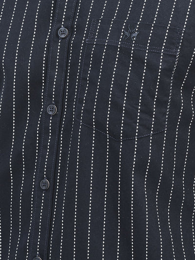 Navy Blue Stripes Shirt.