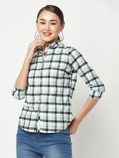 Green Checked Cotton Shirt