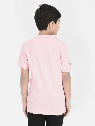  Pink Polo Neck T-shirt