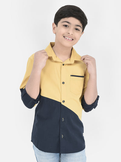 Mustard Colourblocked Shirt