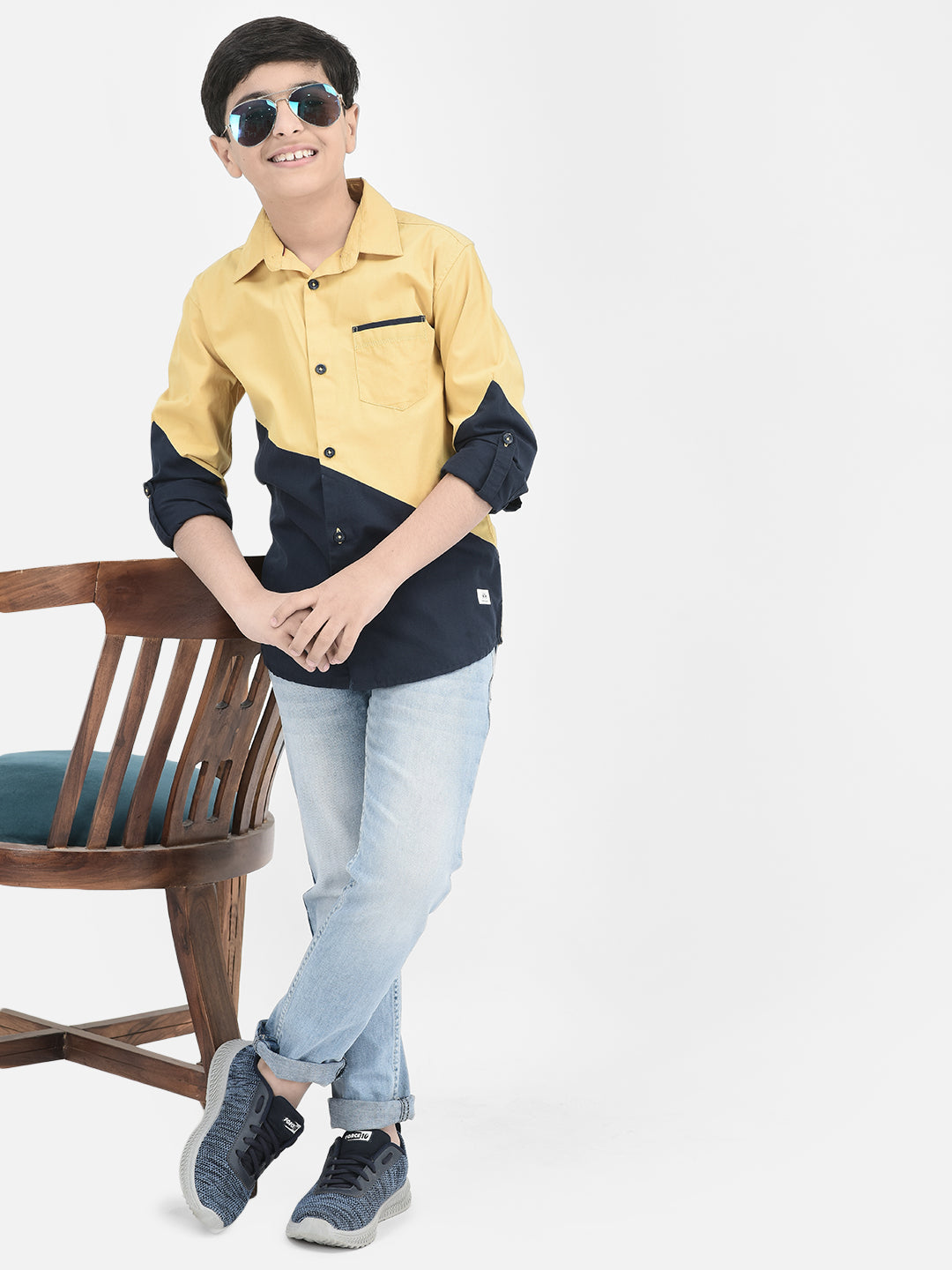 Mustard Colourblocked Shirt