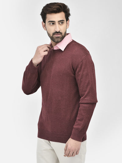 Maroon Plain Sweaters.