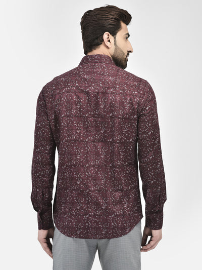 Wine Printed Shirt.