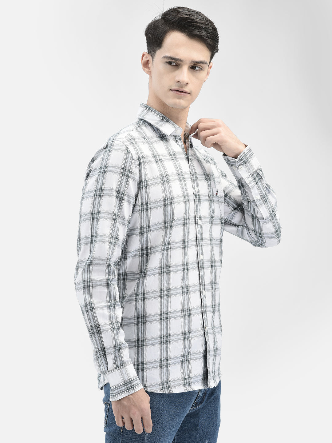 White Checked Shirt