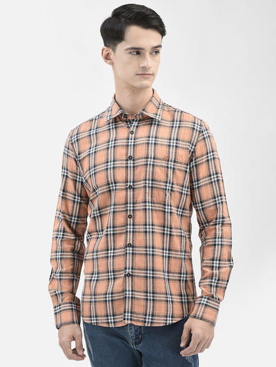 Peach Checked Shirt