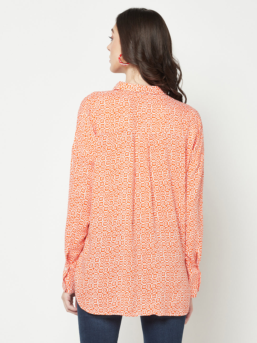 Orange Printed Shirt