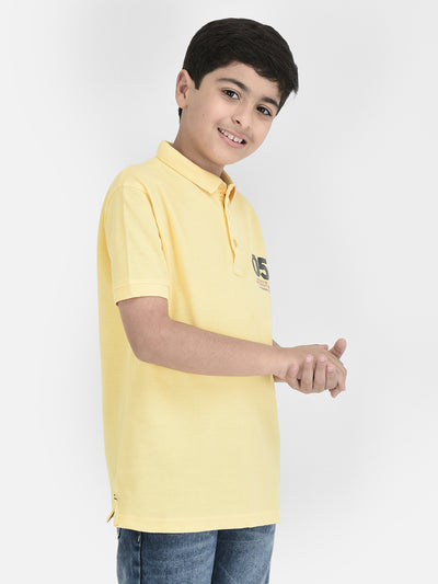  Yellow Polo Neck T-shirt