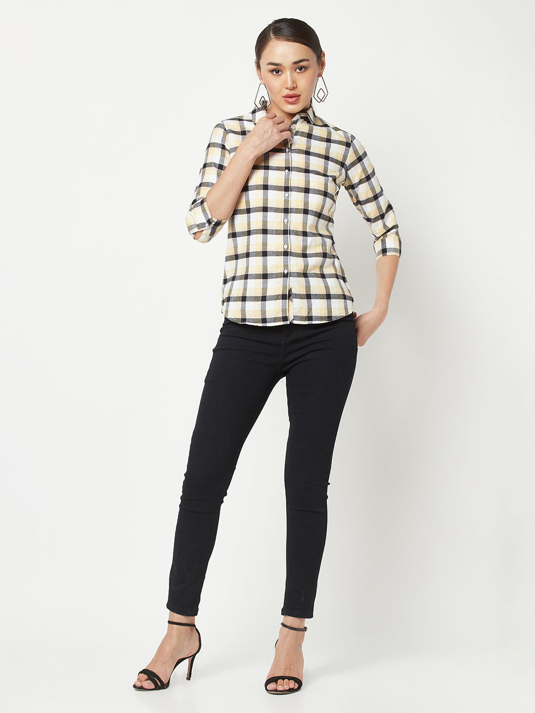 White Checked Cotton Shirt