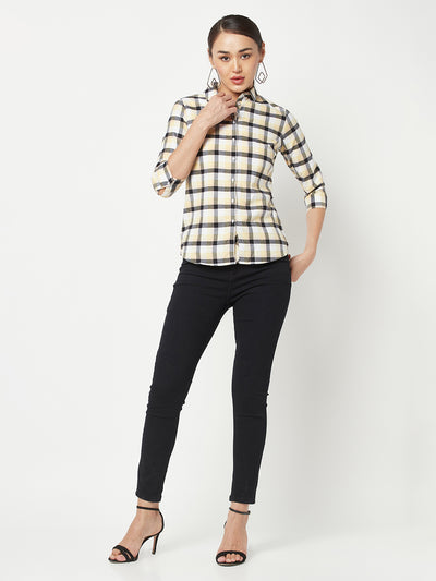 White Checked Cotton Shirt