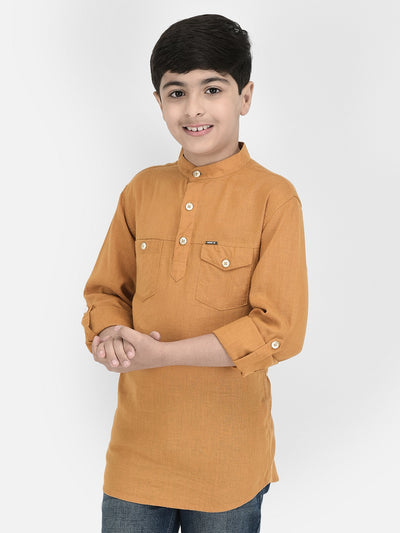 Mustard Double Pocket Kurta