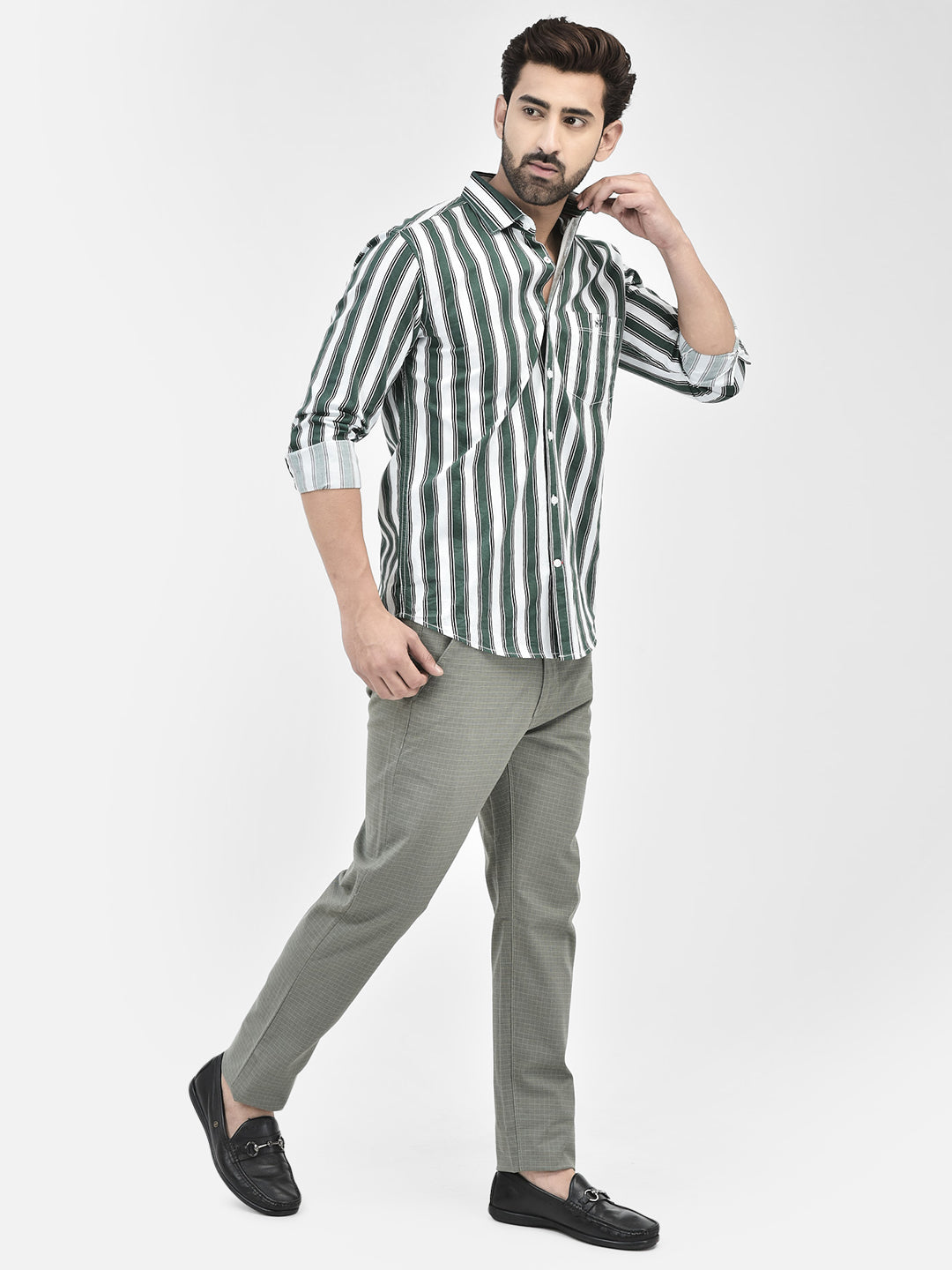 Green Stripes Shirt.