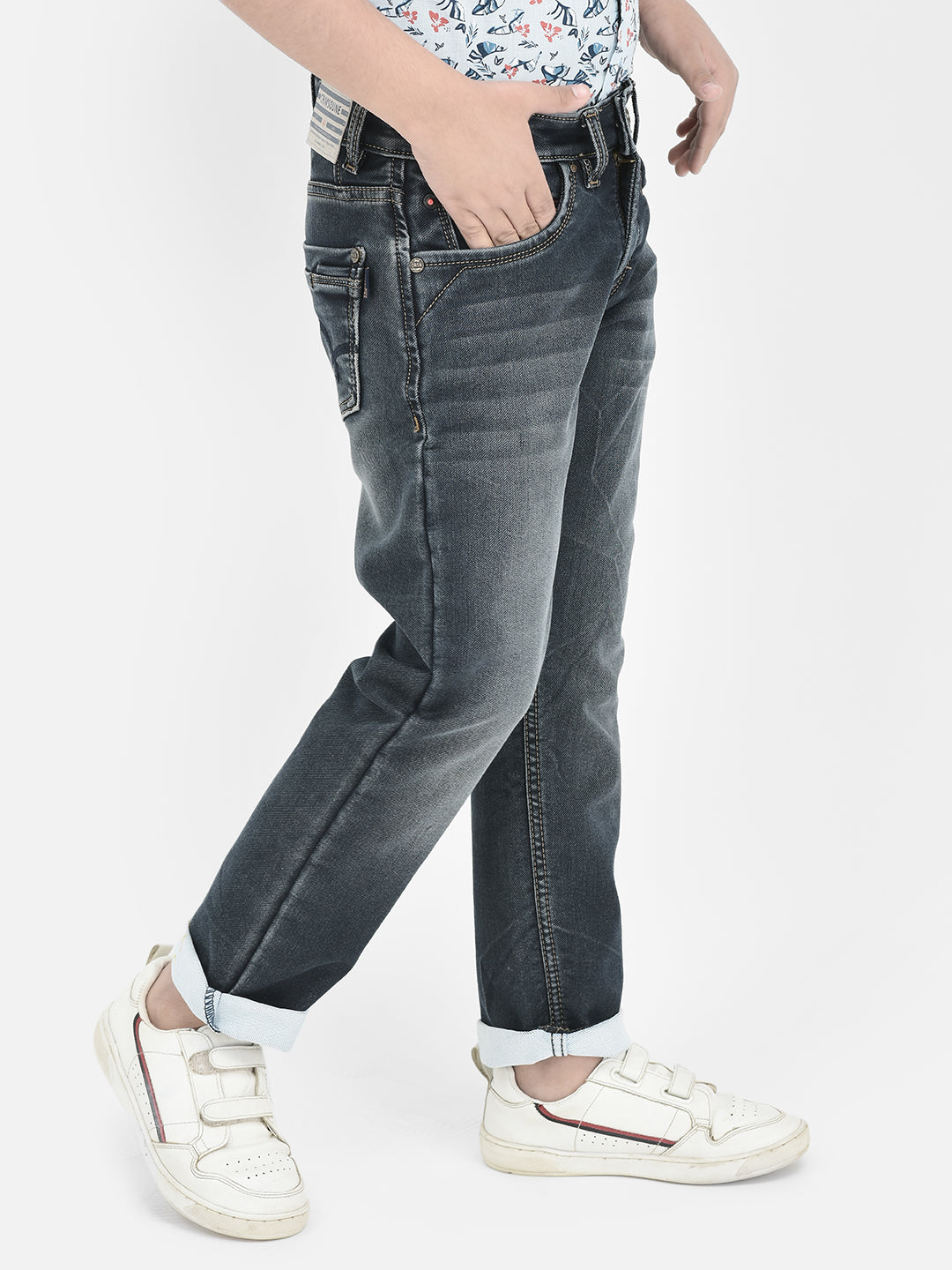 Grey Light Washed Jeans