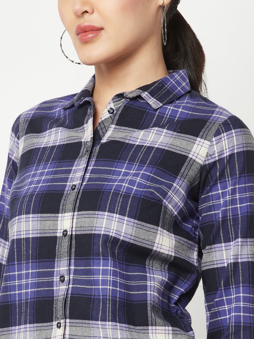  Purple Checked Casual Shirt