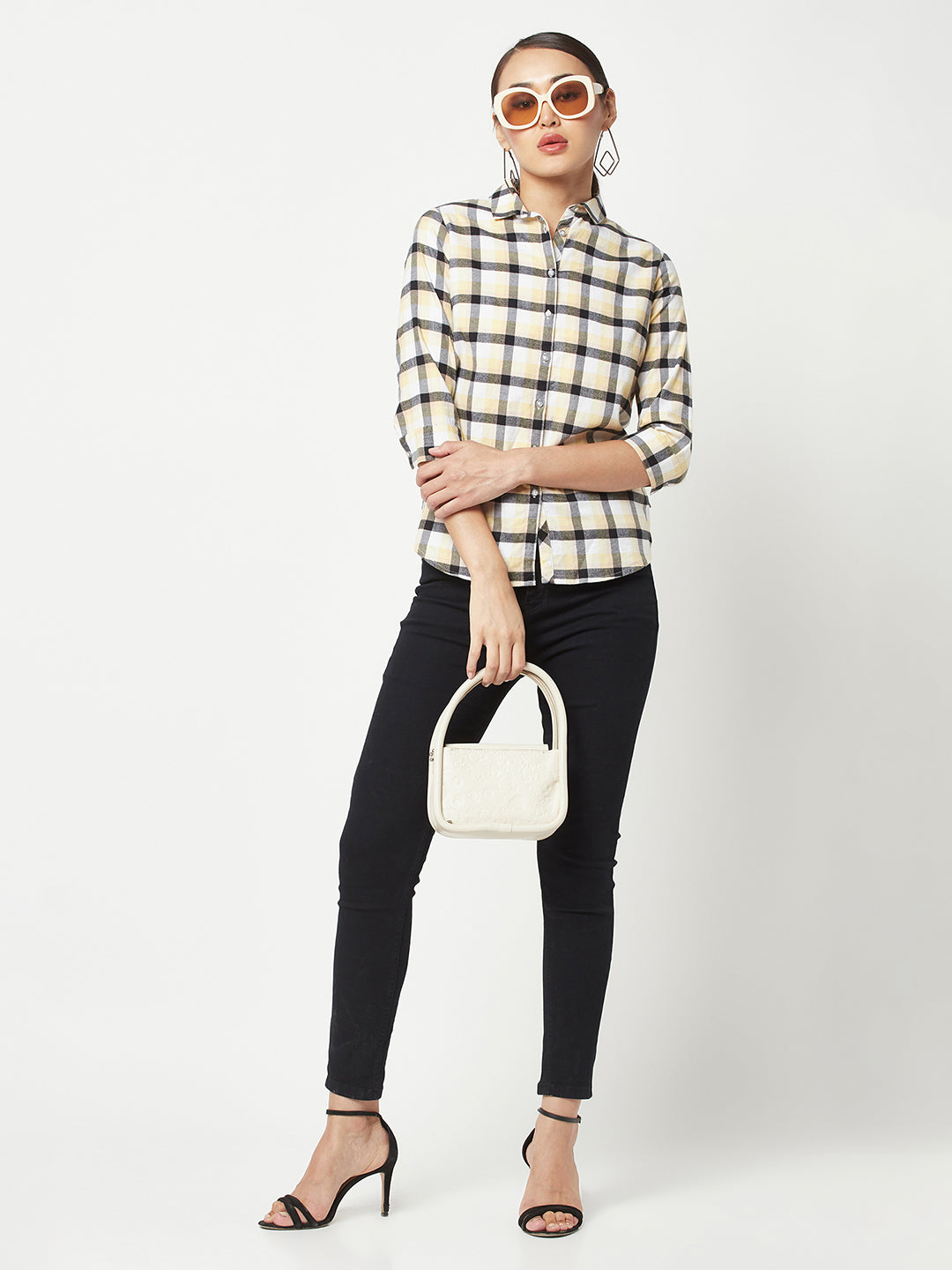 White Checked Cotton Shirt