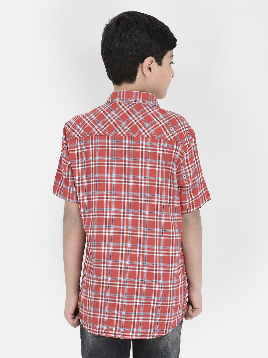 Red Checked Cotton Shirt